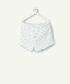 Short bébé fille rayé blanc et bleu