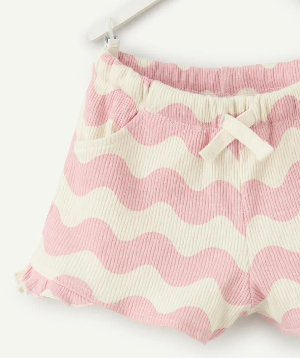 Short bébé fille rayé rose