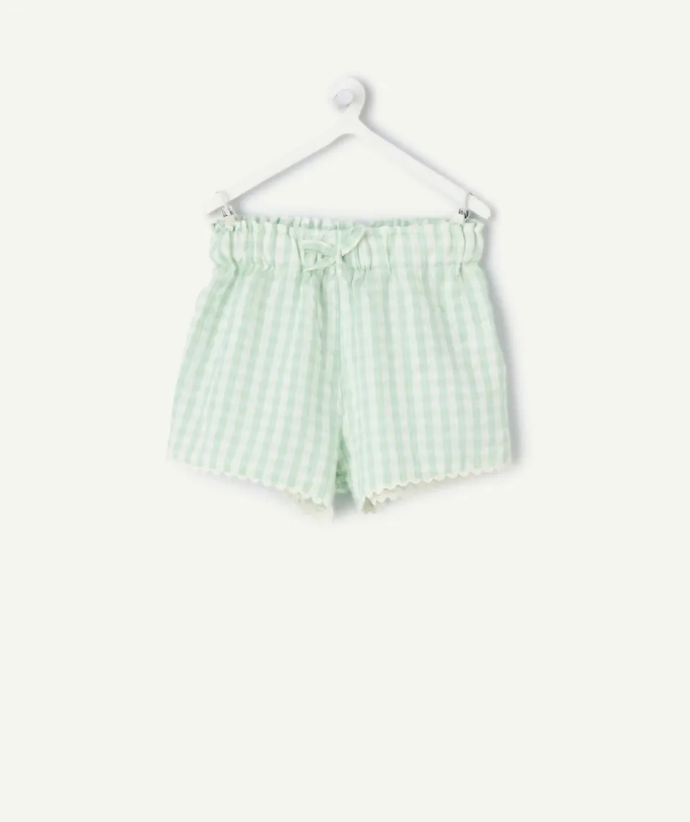 Short bébé fille vert vichy