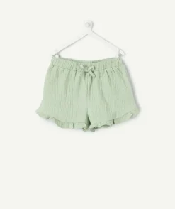 Short bébé fille vert à volants