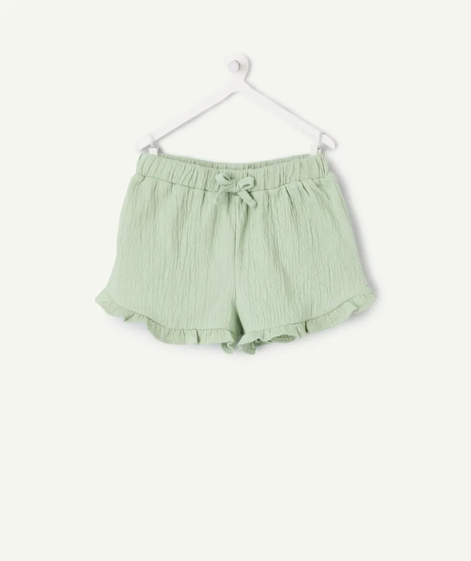 Short bébé fille vert à volants