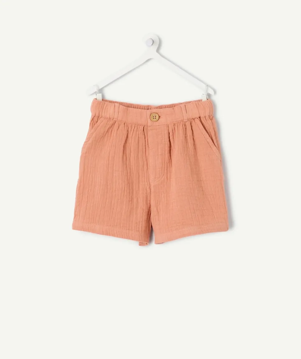Short bébé garçon coton terracotta