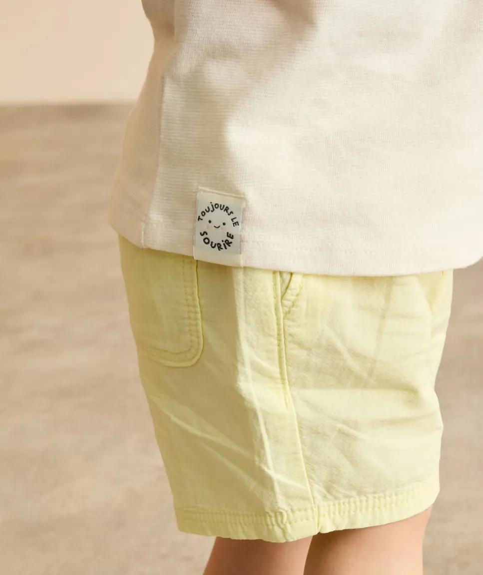 Short bébé garçon jaune à cordon
