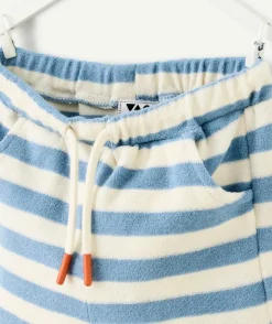 Short bébé garçon rayé bleu et blanc