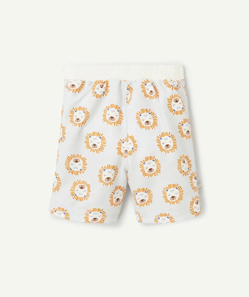 Short de bain bébé garçon bleu avec imprimé lion
