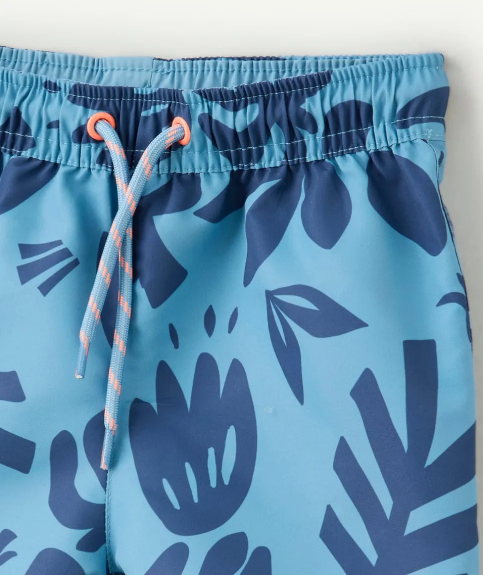 Short de bain bébé garçon imprimé tropical bleu