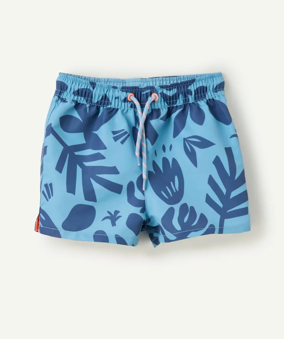 Short de bain bébé garçon imprimé tropical bleu