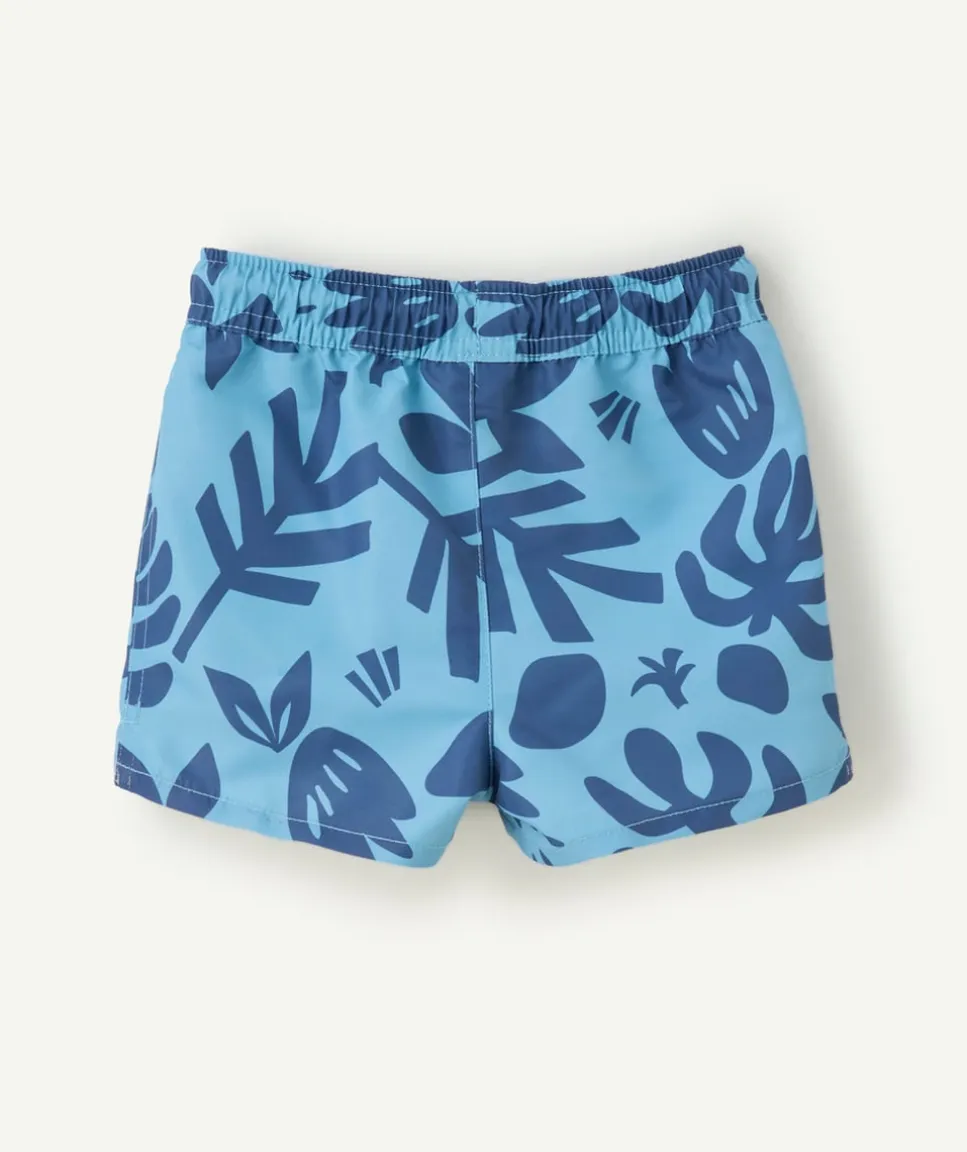 Short de bain bébé garçon imprimé tropical bleu