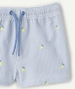 Short de bain bébé garçon rayé brodé