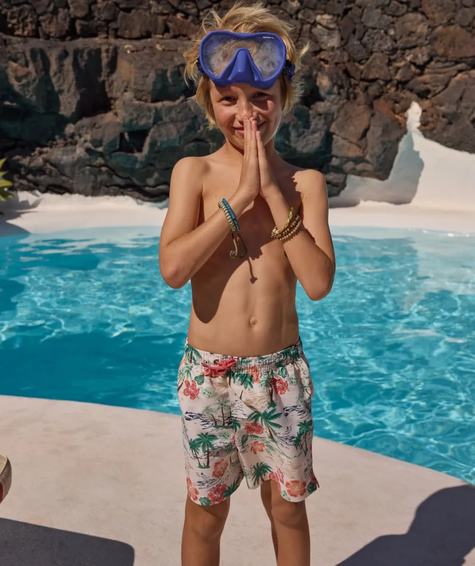 Short de bain garçon imprimé tropical