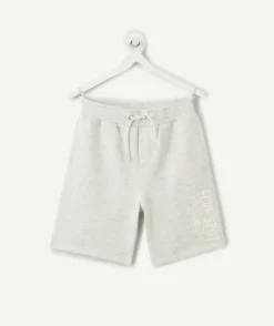 Short droit garçon gris message