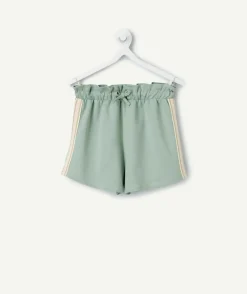 Short en coton fille vert pâle