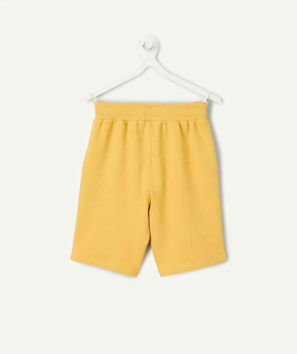 Short en coton garçon jaune