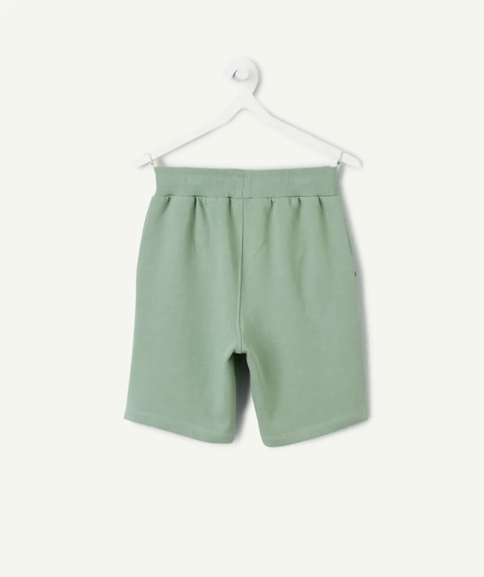 Short en coton garçon vert clair