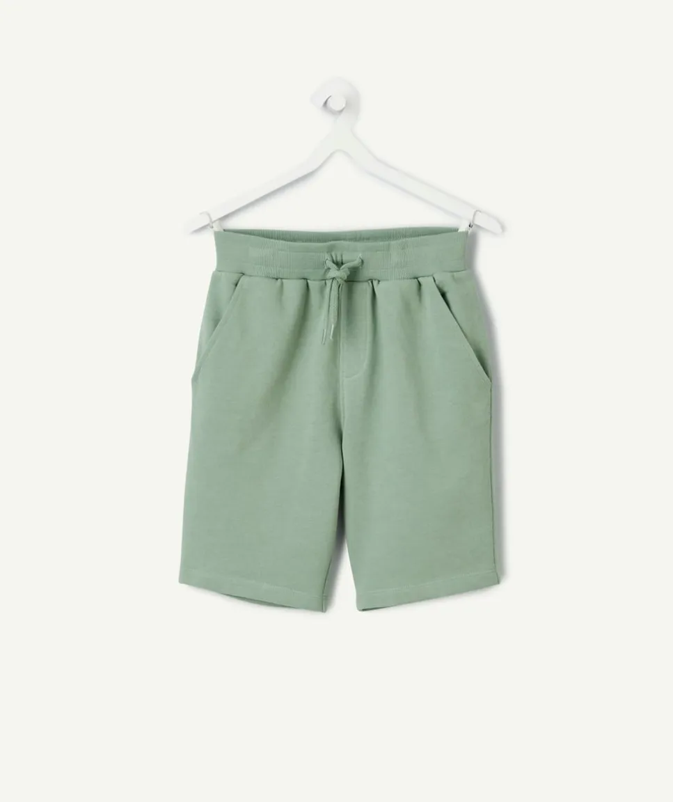Short en coton garçon vert clair