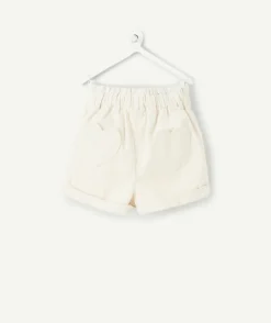 Short fille coton blanc détails cœur