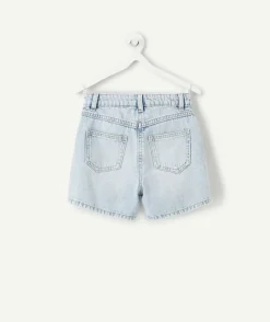 Short fille en denim bleu clair