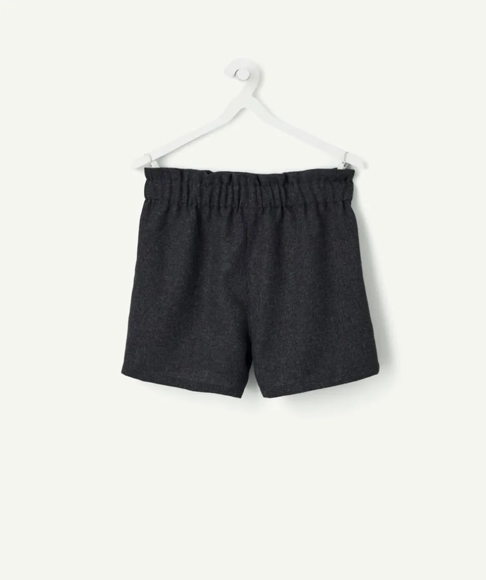 Short fille gris détails boutons