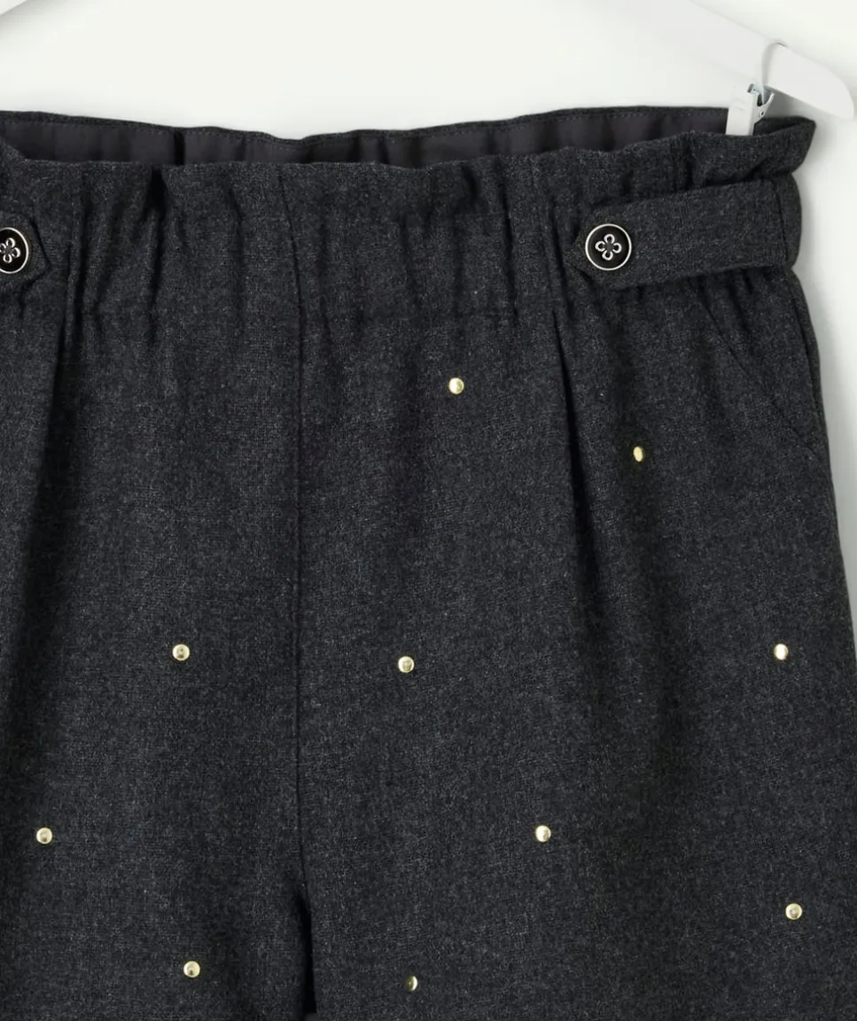 Short fille gris détails boutons