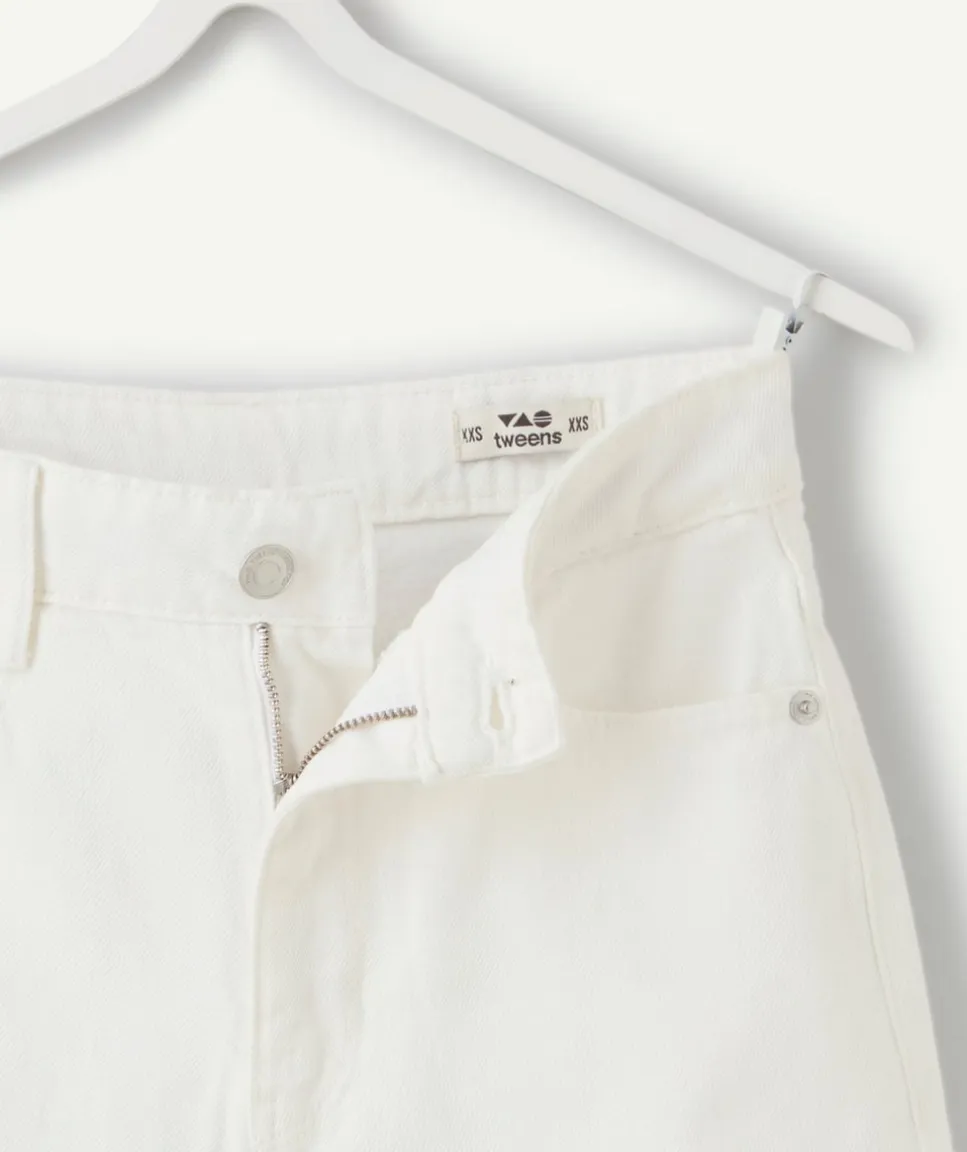 Short fille mom blanc