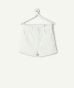 Short fille mom blanc