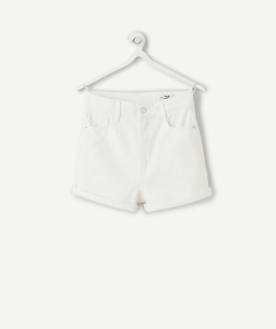 Short fille mom blanc