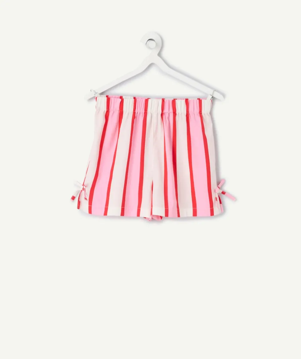 Short fille rayé à nœuds