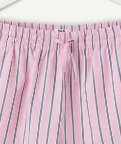 Short fille relax rayé rose