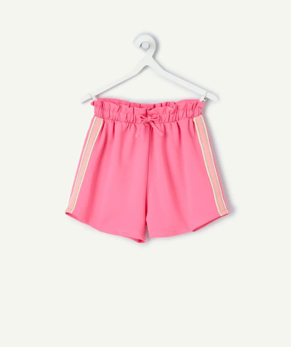 Short fille rose avec rayures