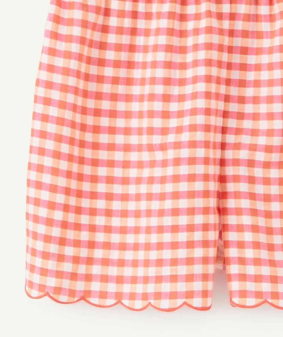 Short fille vichy rose