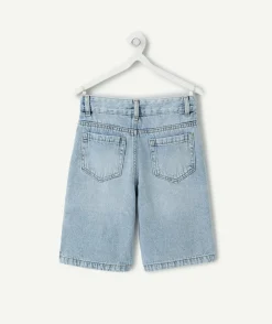 Short garçon baggy en denim bleu
