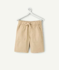 Short garçon beige coton avec poches