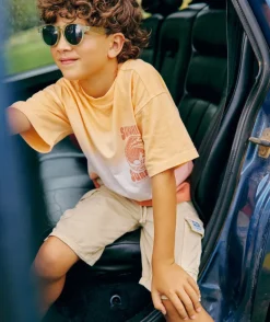 Short garçon cargo beige