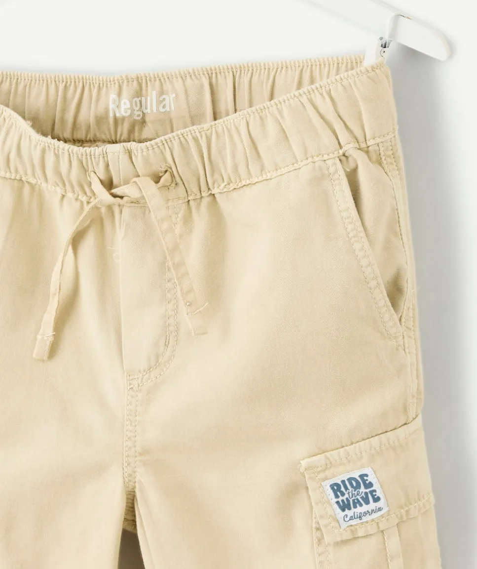 Short garçon cargo beige