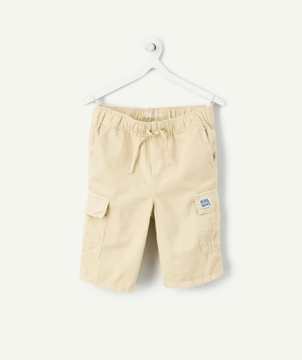 Short garçon cargo beige