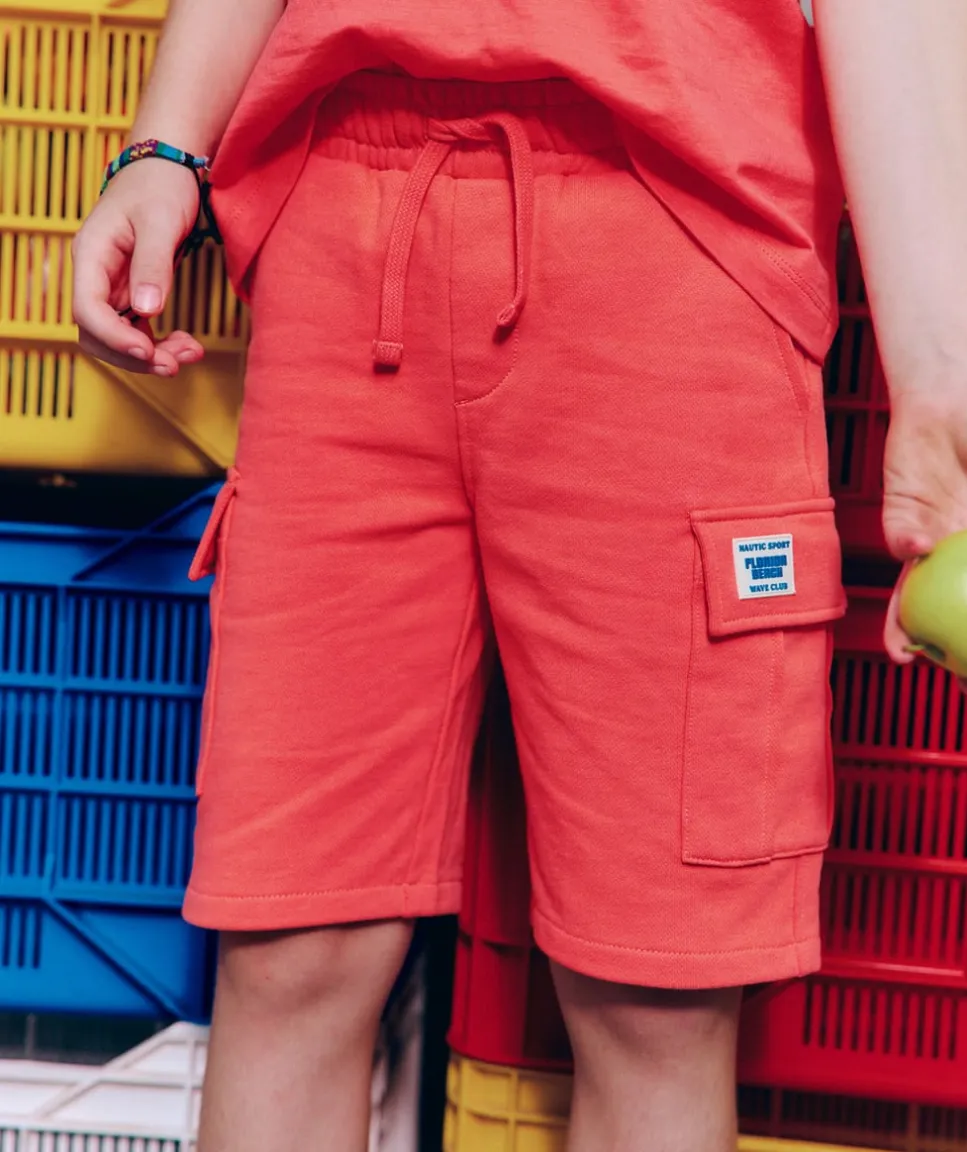 Short garçon droit orange