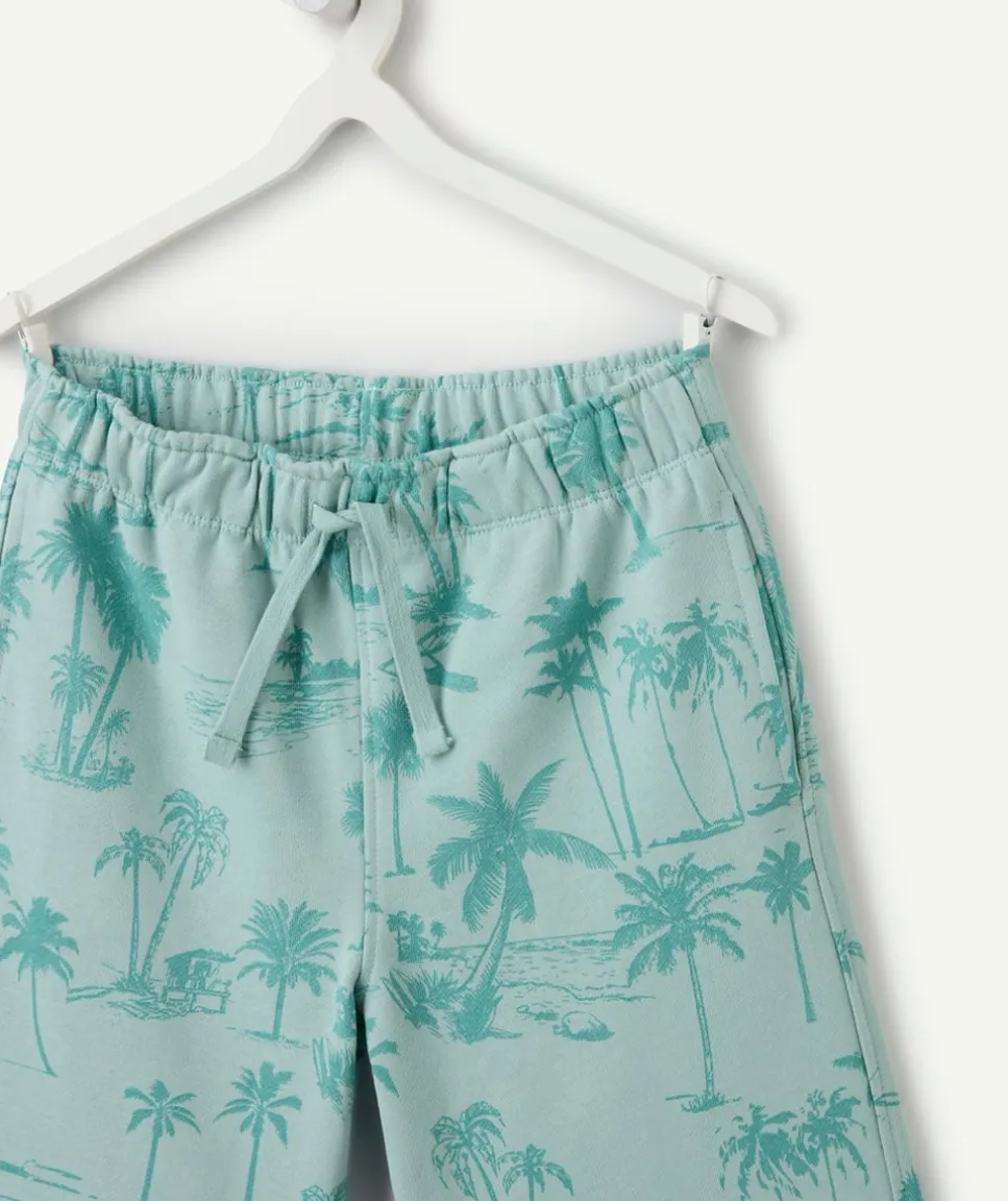 Short garçon imprimé palmiers vert d’eau