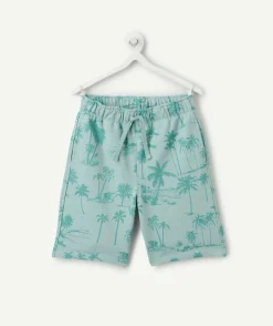 Short garçon imprimé palmiers vert d’eau