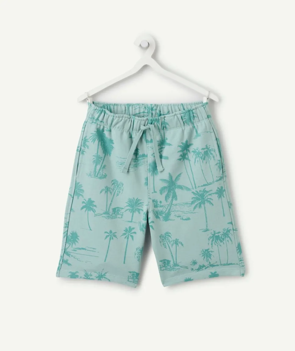 Short garçon imprimé palmiers vert d’eau