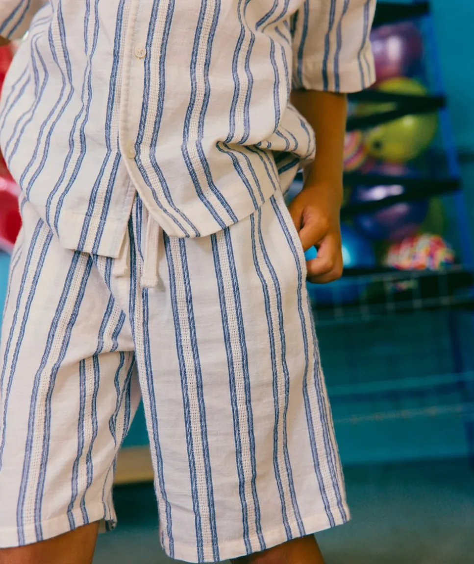Short garçon rayé avec cordon