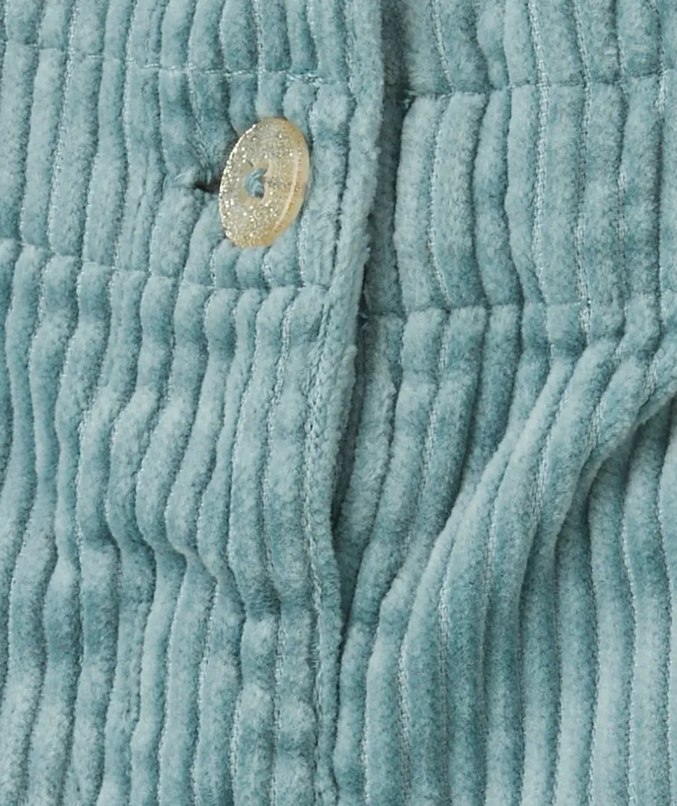 Short velours côtelé bébé fille en coton bio bleu