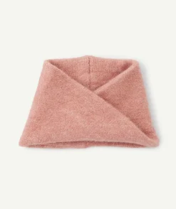 Snood bébé fille en fibres recyclées croisé rose