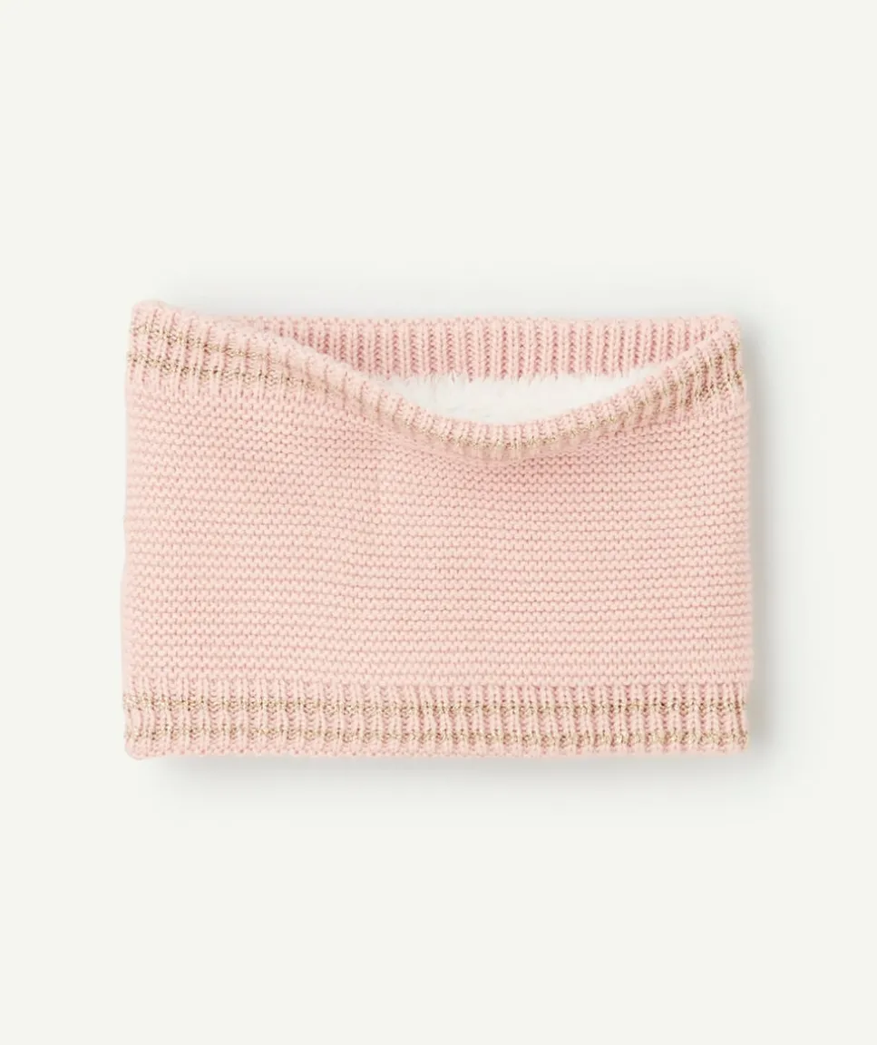 Snood bébé fille rose maille douce