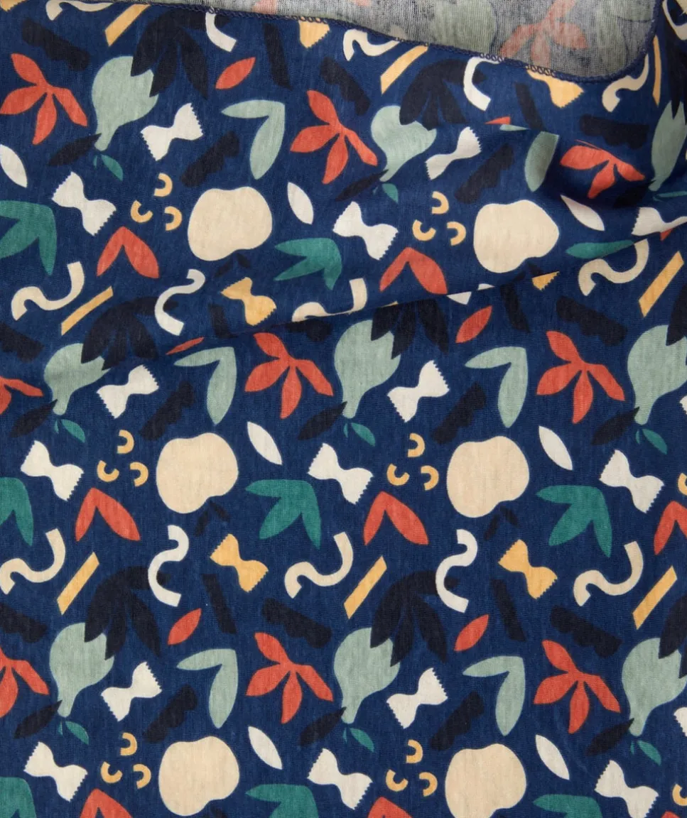 Snood bébé garçon en coton bleu avec formes colorées
