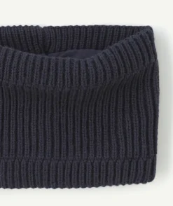 Snood bébé garçon en maille bleu marine
