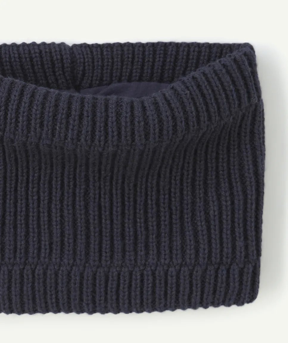 Snood bébé garçon en maille bleu marine
