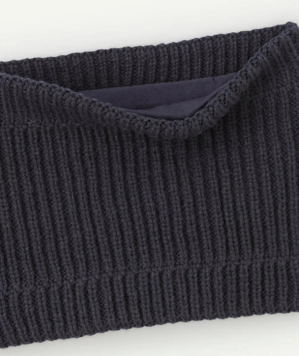 Snood bébé garçon en maille bleu marine
