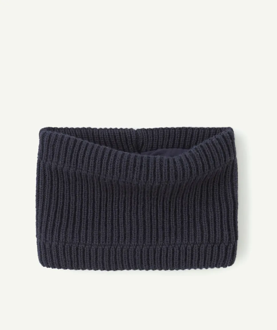 Snood bébé garçon en maille bleu marine