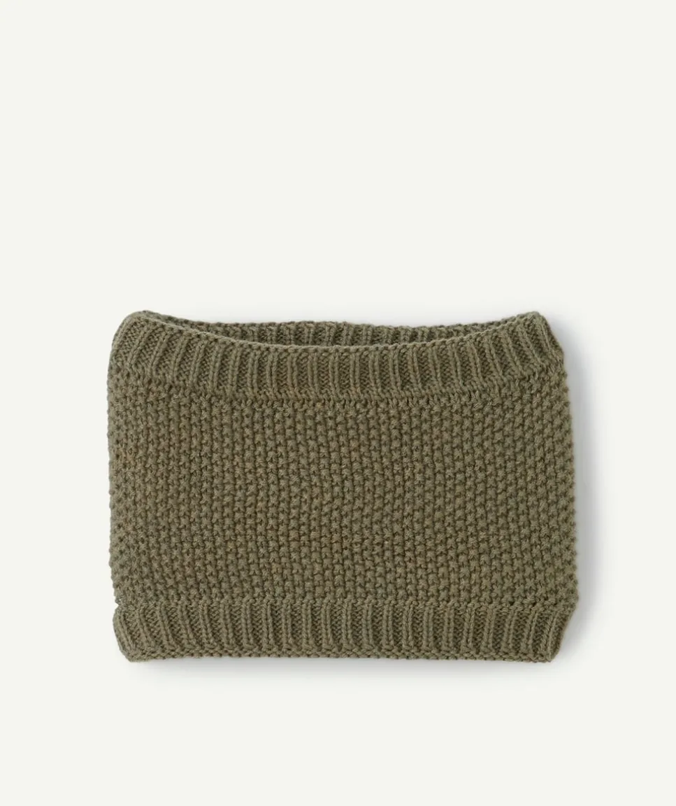 Snood bébé garçon en tricot kaki