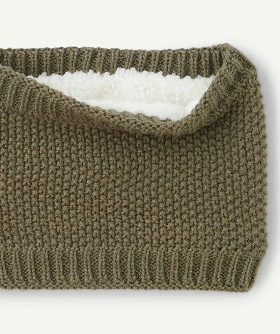Snood bébé garçon en tricot kaki
